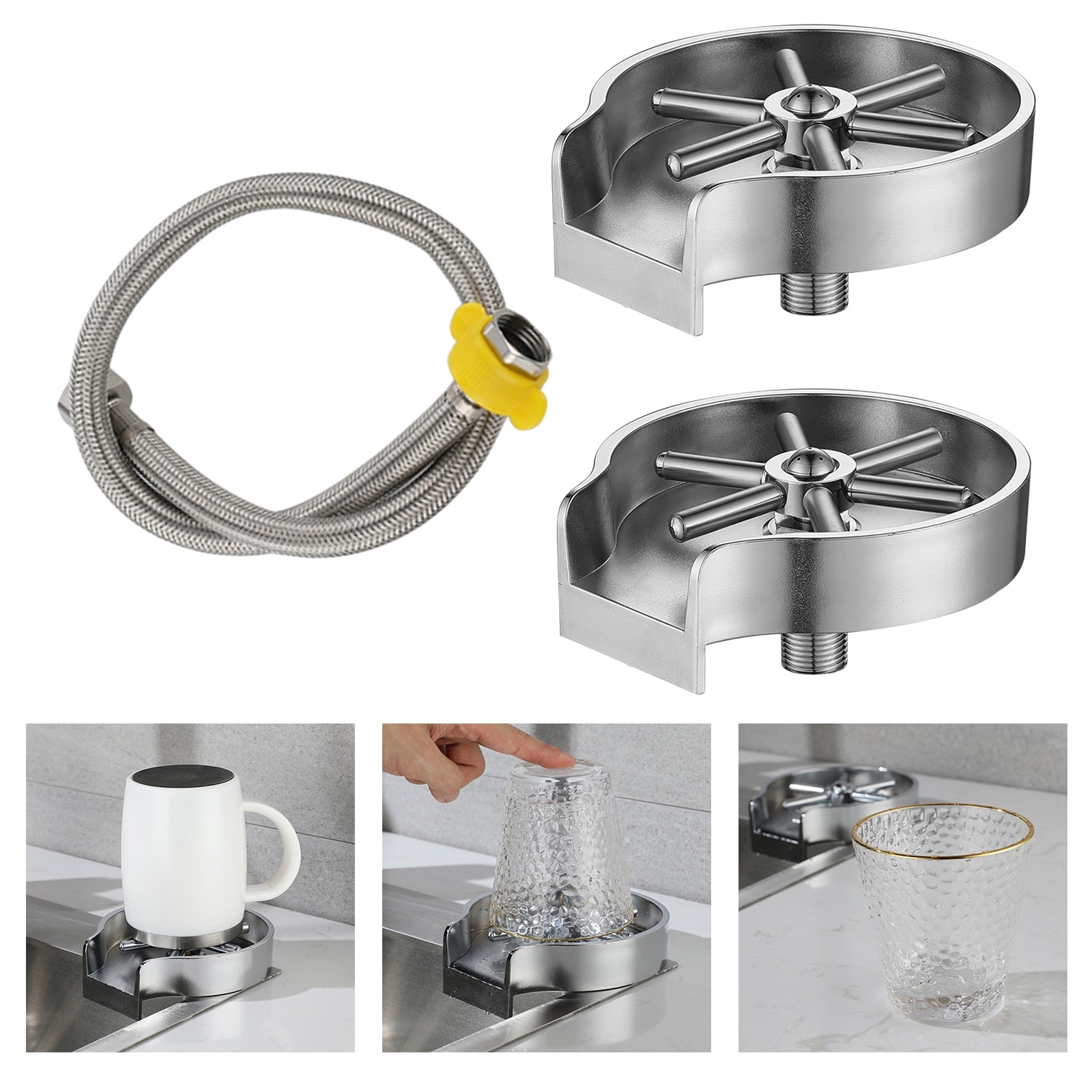 Cup Rinser for Kitchen - Stainless Steel